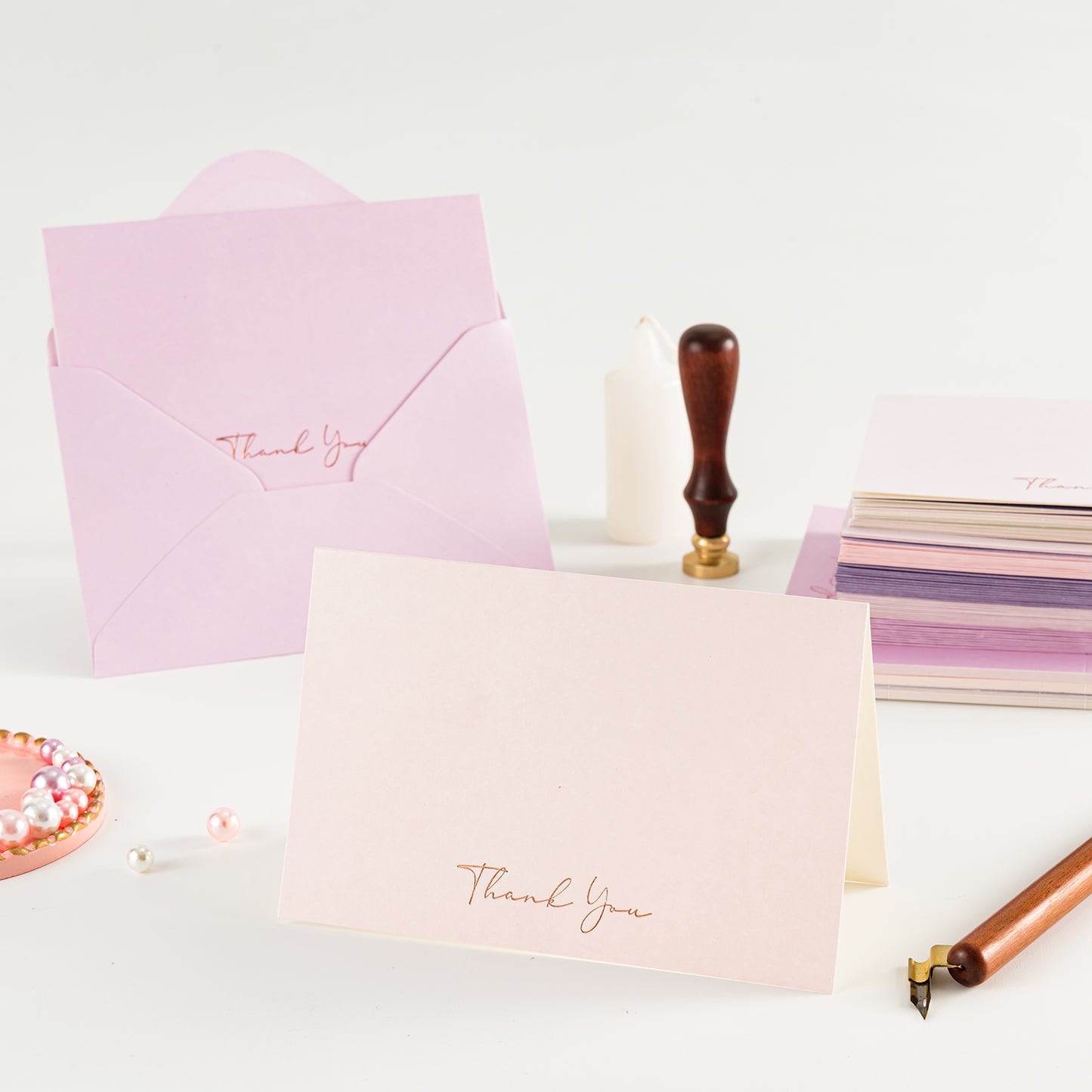 Crisky 50 Pack Thank You Greeting Cards With Envelope Lavender Series Thank You Cards for Wedding/Bridal Shower/Baby Shower/Business/Graduation