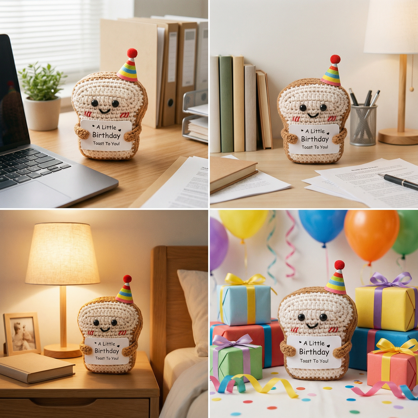 Crisky Crochet Funny Birthday Gifts for Women, Cute Birthday Card for Women Bday Party Decorations, Her, Him, Men, Teen Girls, Teacher, Sister, Mom, Coworker, Male, Female, Unique Desk Decor
