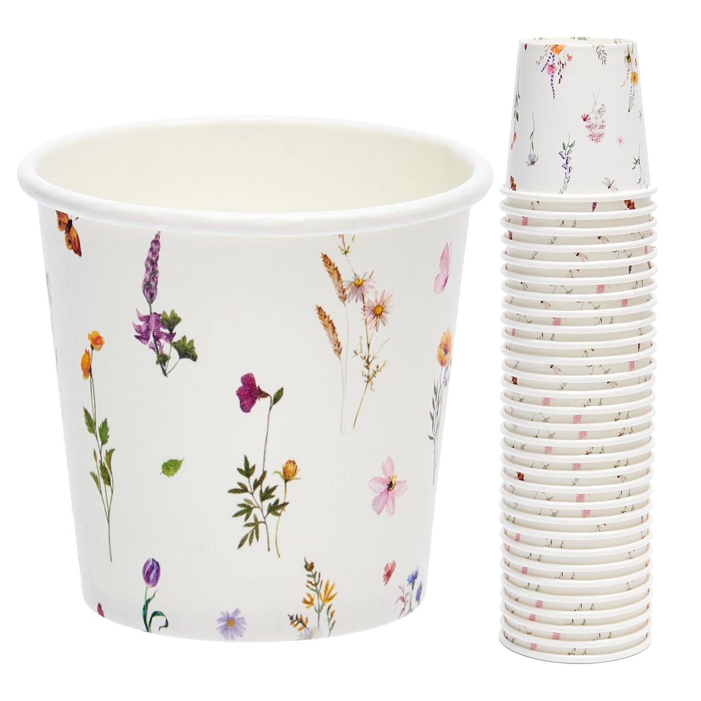 Crisky 300 Pack Paper Bathroom Cups 3oz Disposable, Elegant Design Floral Small Mouthwash, Hot/Cold Beverage Coffee, Dessert Available for Birthday Parties, Home-use, Picnics, Ceremonies Any Events