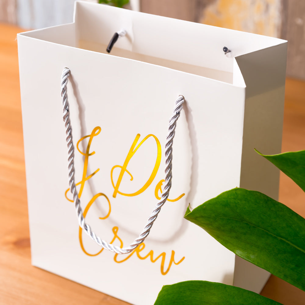 Crisky Bridesmaid Gift Bags, Loot Bag, Bachelorette Party Bag, Hen Party Bag, Bridal Shower, Team Bride, Set of 12, 4" x 8" x 9"