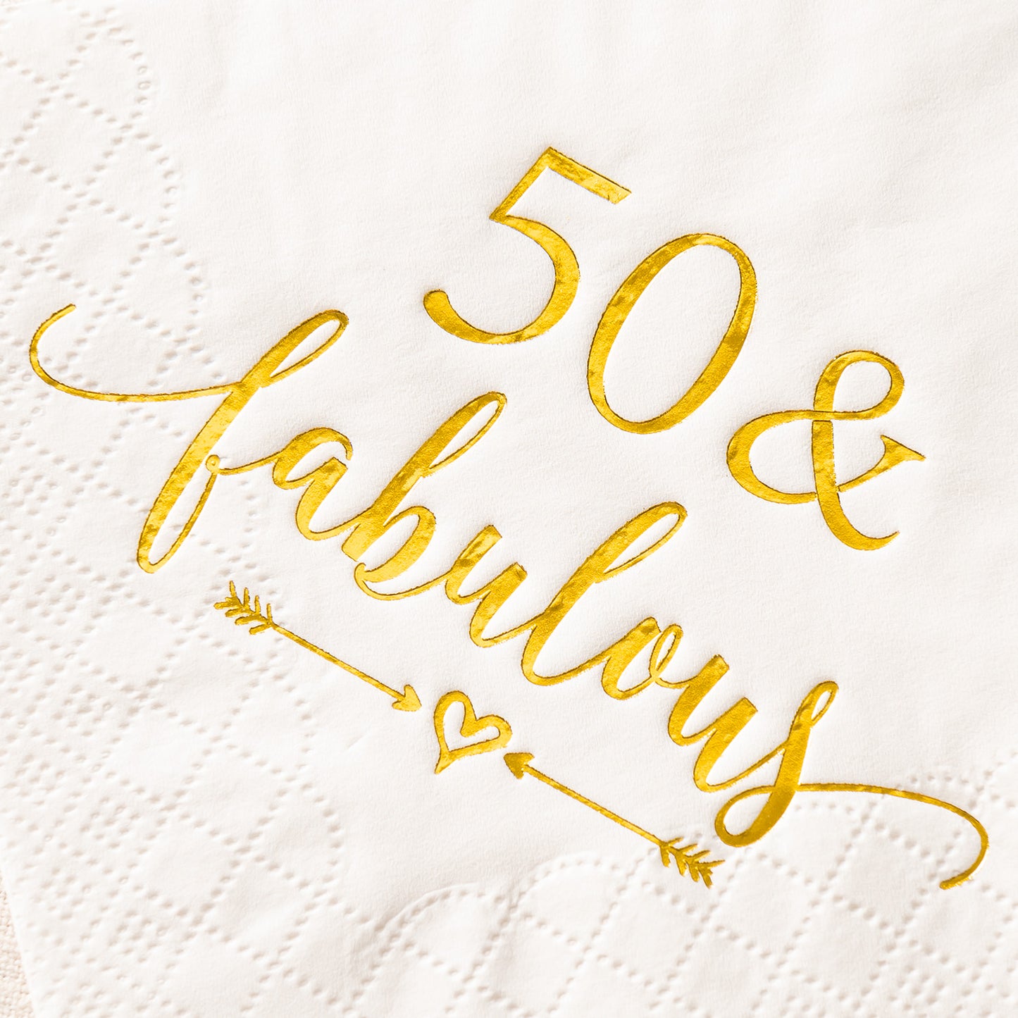 Crisky 50 and Fabulous Cocktail Napkins Gold for Women 50th Birthday Decorations, 50th Birthday Bevergae Dessert Table Supplies, 50Pcs, 3-Ply