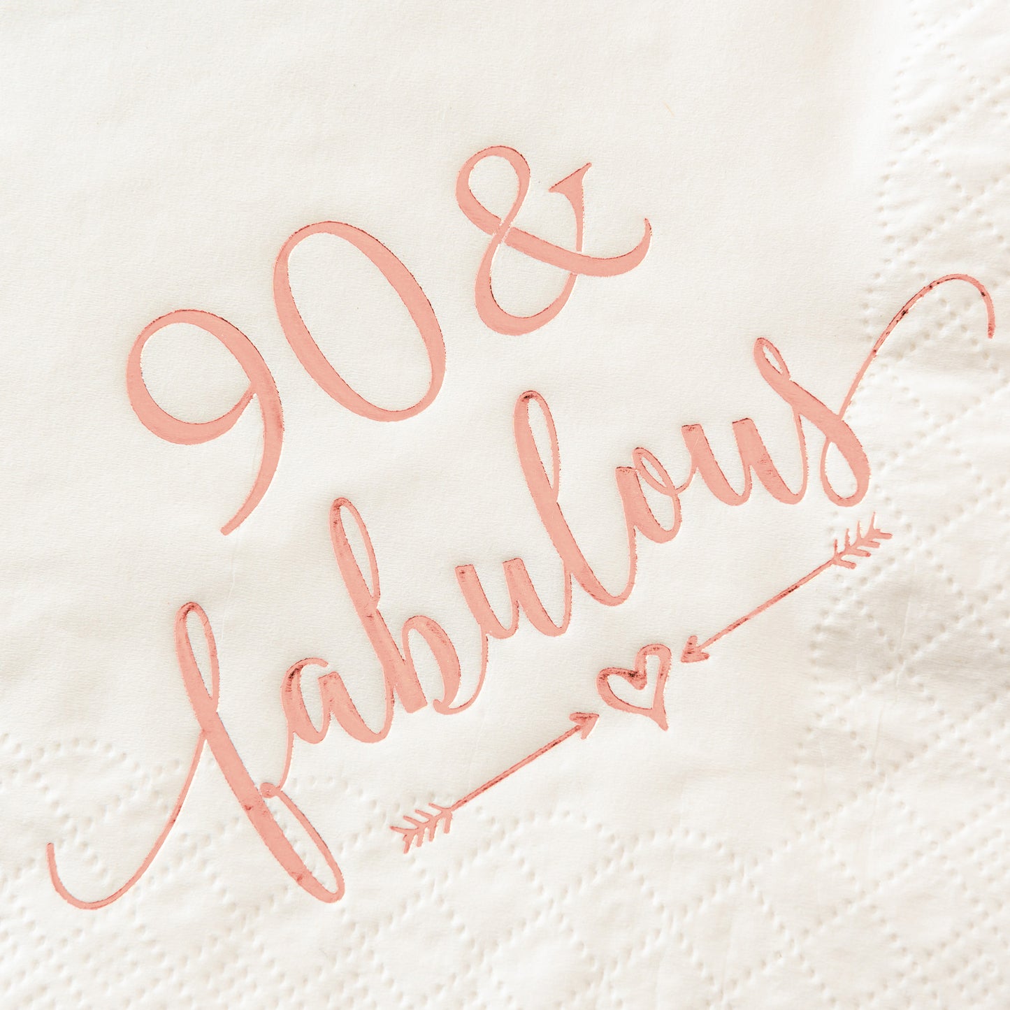 Crisky 90 and Fabulous Cocktail Napkins Rose Gold for Women 80th Birthday Decorations, 80th Birthday Bevergae Dessert Cake Table Supplies, 50Pcs, 3-Ply