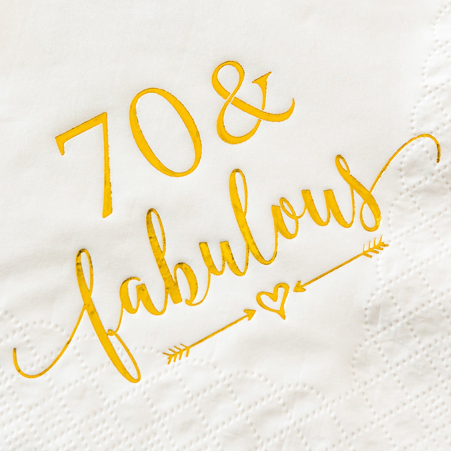 Crisky 70 and Fabulous Cocktail Napkins Gold for Women 70th Birthday Decorations, 70th Birthday Bevergae Dessert Cake Table Supplies, 50Pcs, 3-Ply