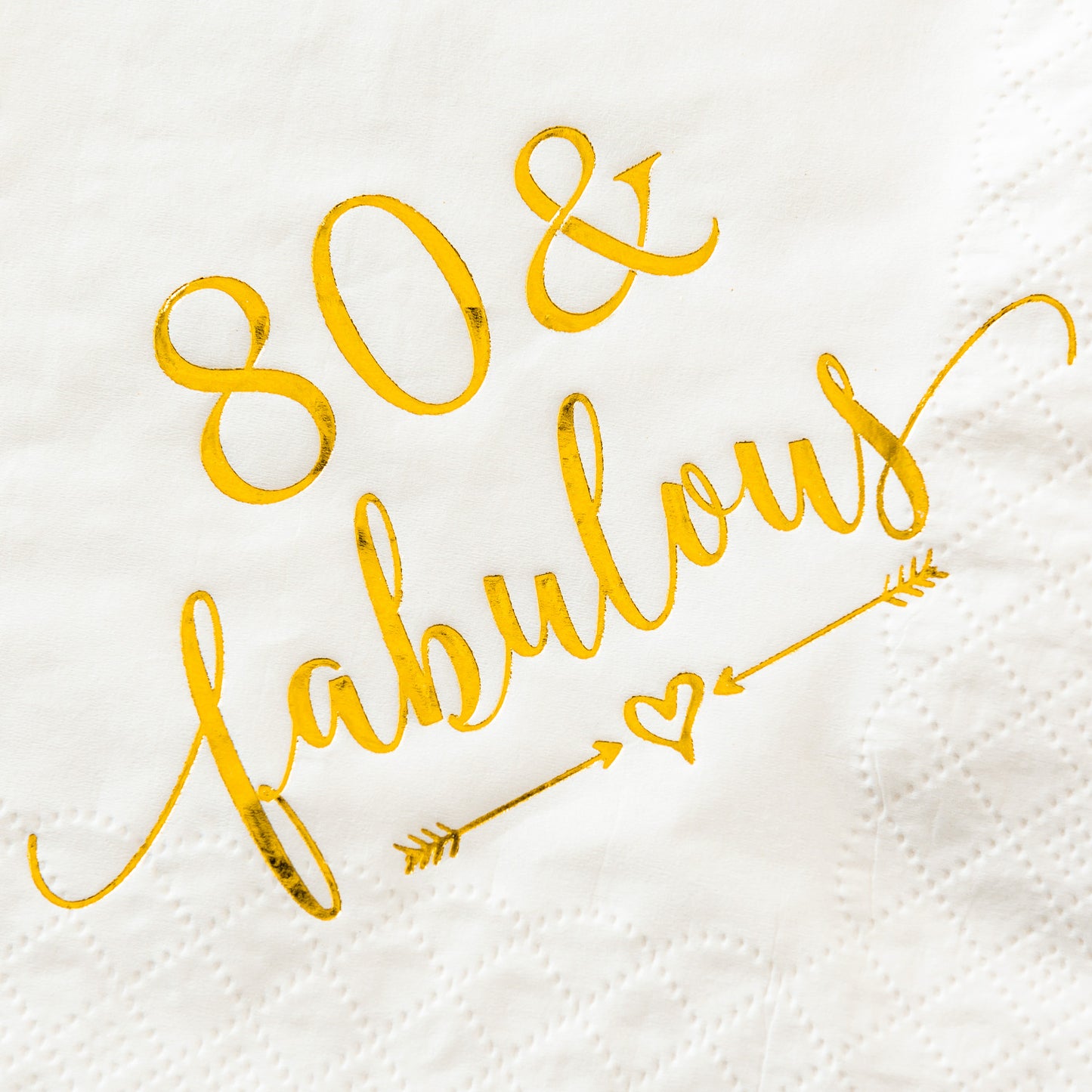 Crisky 80 and Fabulous Cocktail Napkins Gold for Women 80th Birthday Decorations, 80th Birthday Bevergae Dessert Cake Table Supplies, 50Pcs, 3-Ply