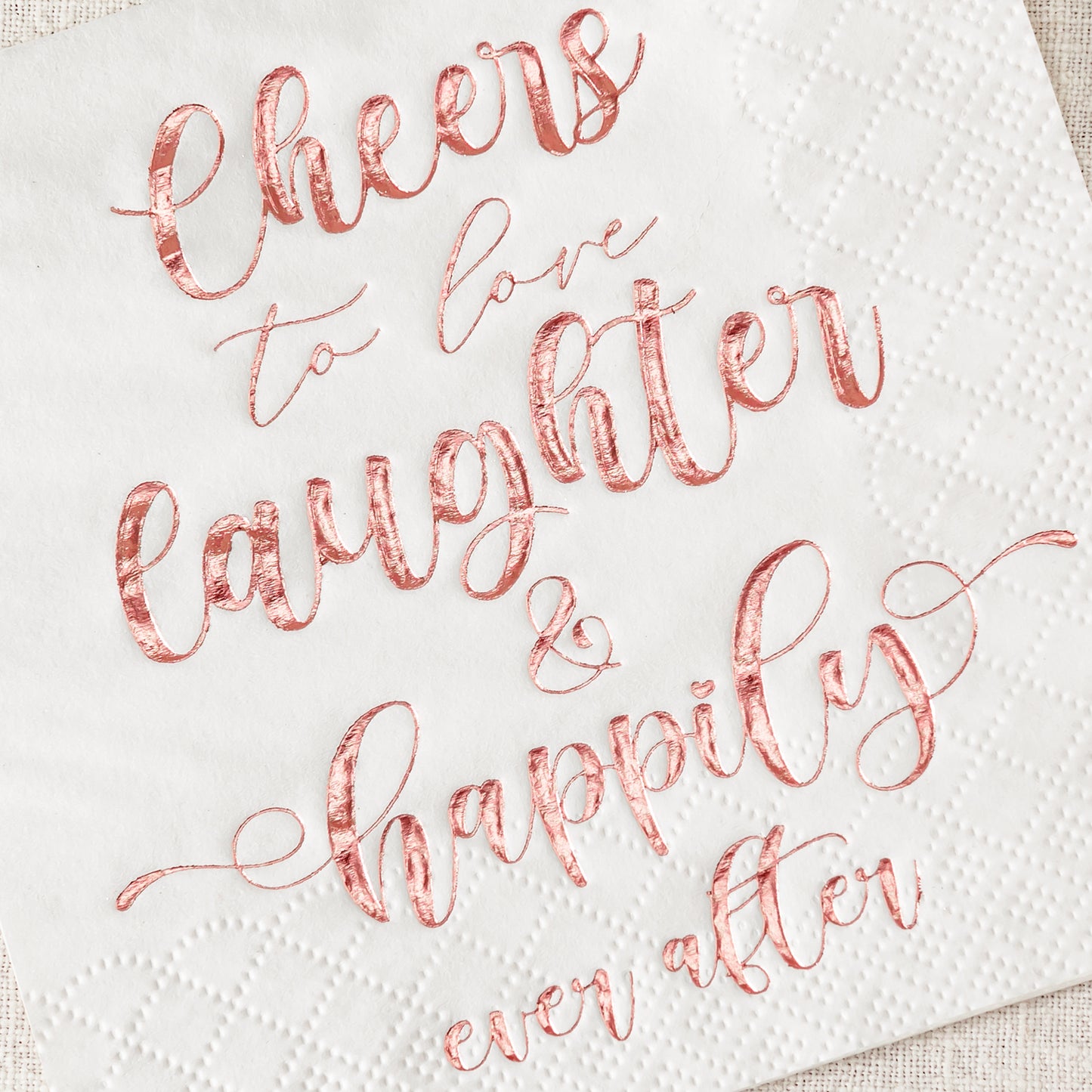 Crisky Happily Ever After Cocktail Disposable Napkins Gold Foil, Elegant Shiny Beverage Cake Dessert Napkins for Wedding Shower Bridal Shower Engagement Party Decorations, 50 Pcs, 3-Ply