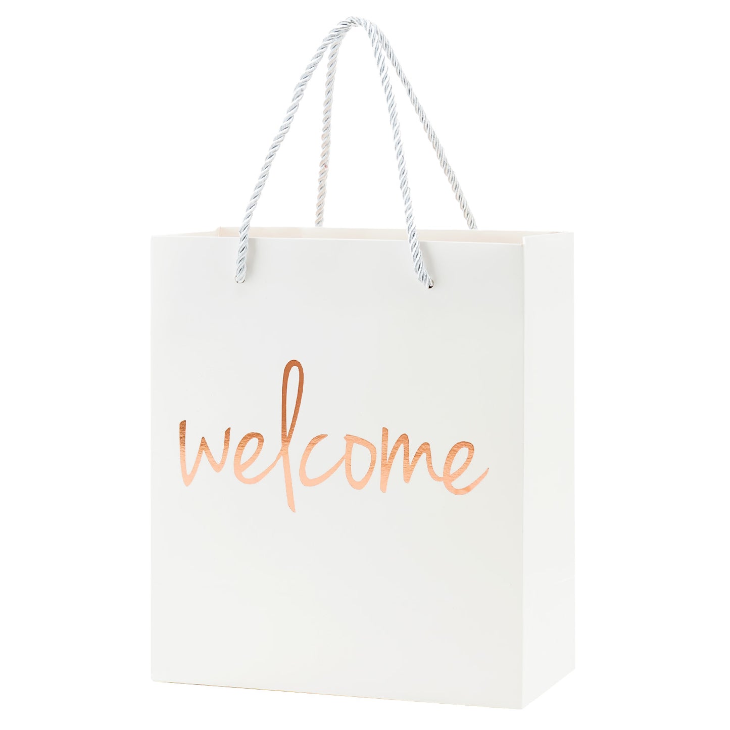 Crisky Welcome Bags Rose Gold Gift Bags for Wedding Hotel Guests, Birthday, Baby Shower, Party Favors Gift Bags, Set of 25