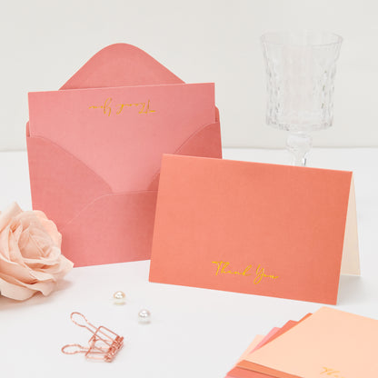 Crisky 50 Pack Thank You Greeting Cards With Envelope Peach Thank You Cards for Wedding/Bridal Shower/Baby Shower/Business/Graduation