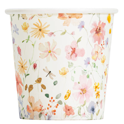 Crisky 150 Pack Paper Bathroom Cups 3oz Disposable Elegant Design Full Floral Small Mouthwash Hot/Cold Beverage Coffee Dessert for Birthday Parties Home-use Picnics Ceremonies