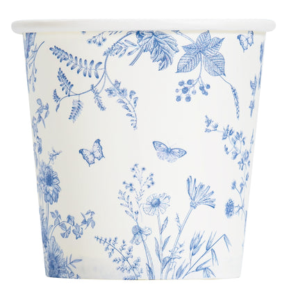 Crisky 300 Pack Paper Bathroom Cups 3oz Disposable Elegant Design Blue Floral Small Mouthwash Hot/Cold Beverage Coffee Dessert for Birthday Parties Home-use Picnics Ceremonies