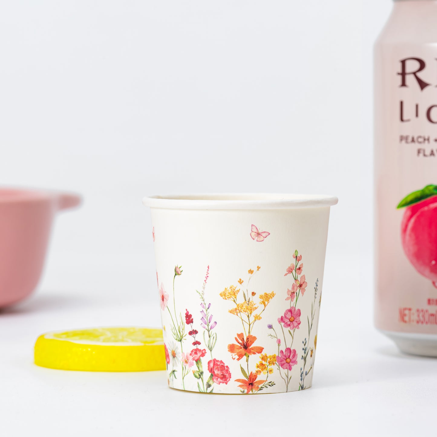 Crisky 150 Pack Paper Bathroom Cups 3oz Disposable Small Mouthwash, Elegant Floral Design, Hot/Cold Beverage Coffee, Dessert for Birthday Parties, Home-use, Picnics, Ceremonies