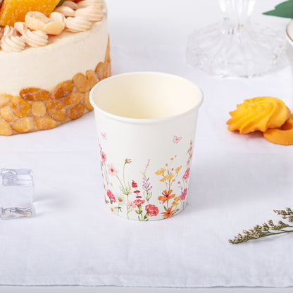 Crisky 300 Pack Paper Bathroom Cups 5oz Disposable, Elegant Design Floral Small Mouthwash Cup, Suit Hot/Cold Beverage Coffee, Dessert for Birthday Parties, Home-use, Picnics, Ceremonies