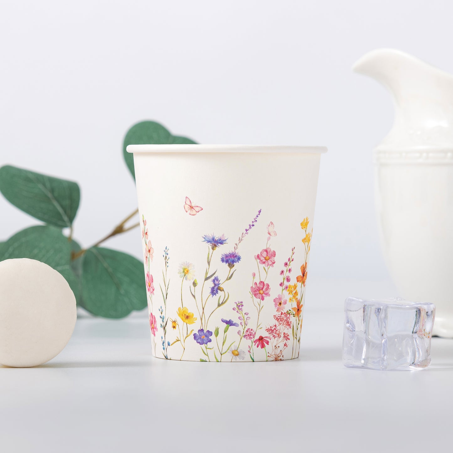 Crisky 300 Pack Paper Bathroom Cups 5oz Disposable, Elegant Design Floral Small Mouthwash Cup, Suit Hot/Cold Beverage Coffee, Dessert for Birthday Parties, Home-use, Picnics, Ceremonies
