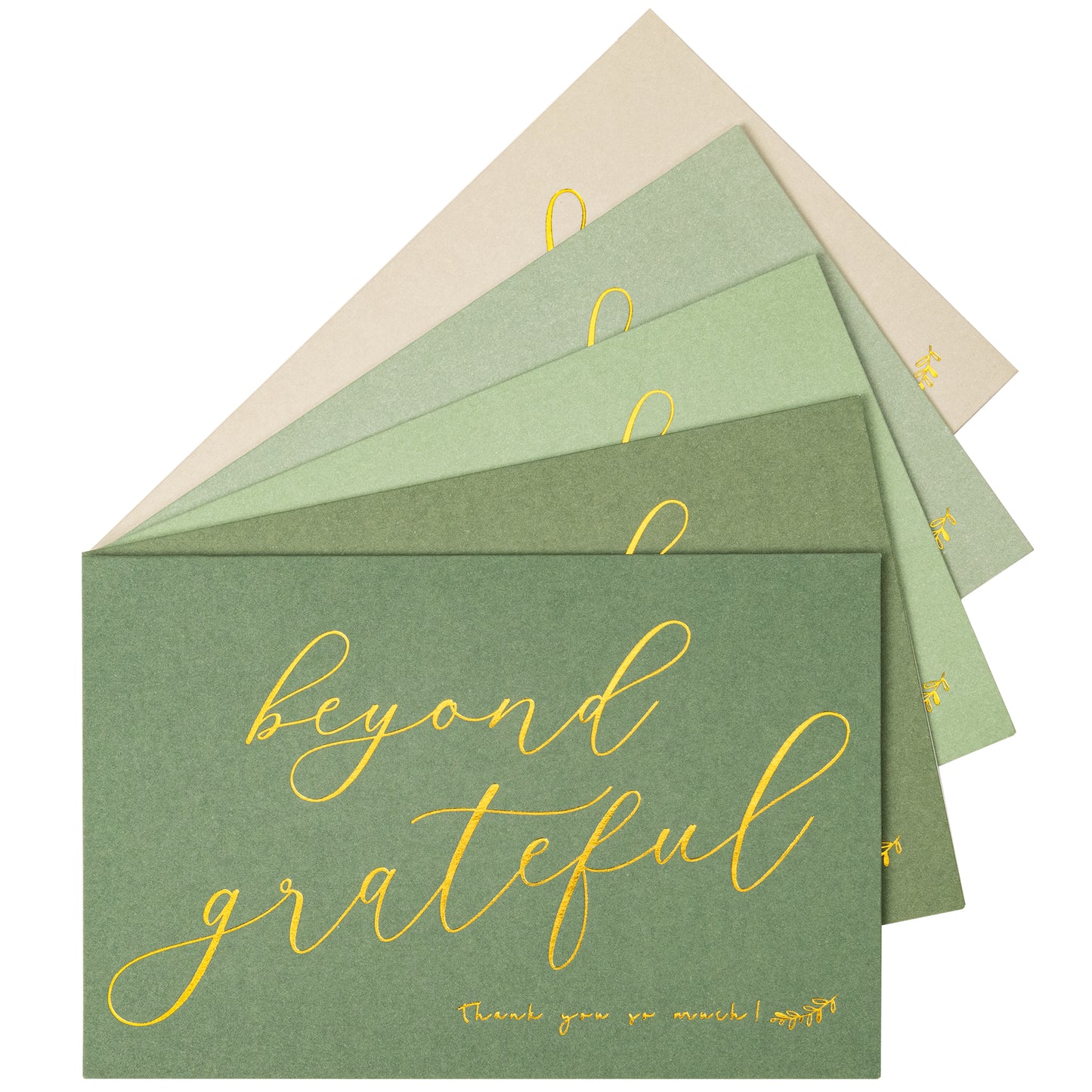 Crisky 50 pcs Sage Green Beyond Grateful Thank You Cards With 50 Envelopes & 50 Stickers Simple, Chic, Elegant Greeting Cards Perfect for: Wedding/Business/Birthday/Graduation. 4 x 6 inches 50 Pack