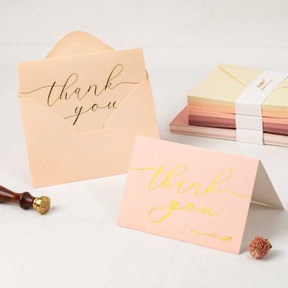 Crisky 50 Pcs Dusty Rose Thank You Cards With 50 Envelopes & 50 Stickers Simple, Chic, Elegant Greeting Cards Perfect for: Wedding/Business/Birthday/Graduation etc. 4 x 6 inches 50 Pack