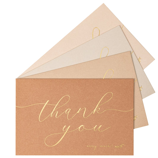 Crisky 50 Pcs Neutral Thank You Cards With 50 Envelopes & 50 Stickers Simple, Chic, Elegant Greeting Cards Perfect for: Wedding/Business/Birthday/Graduation etc. 4 x 6 inches 50 Pack