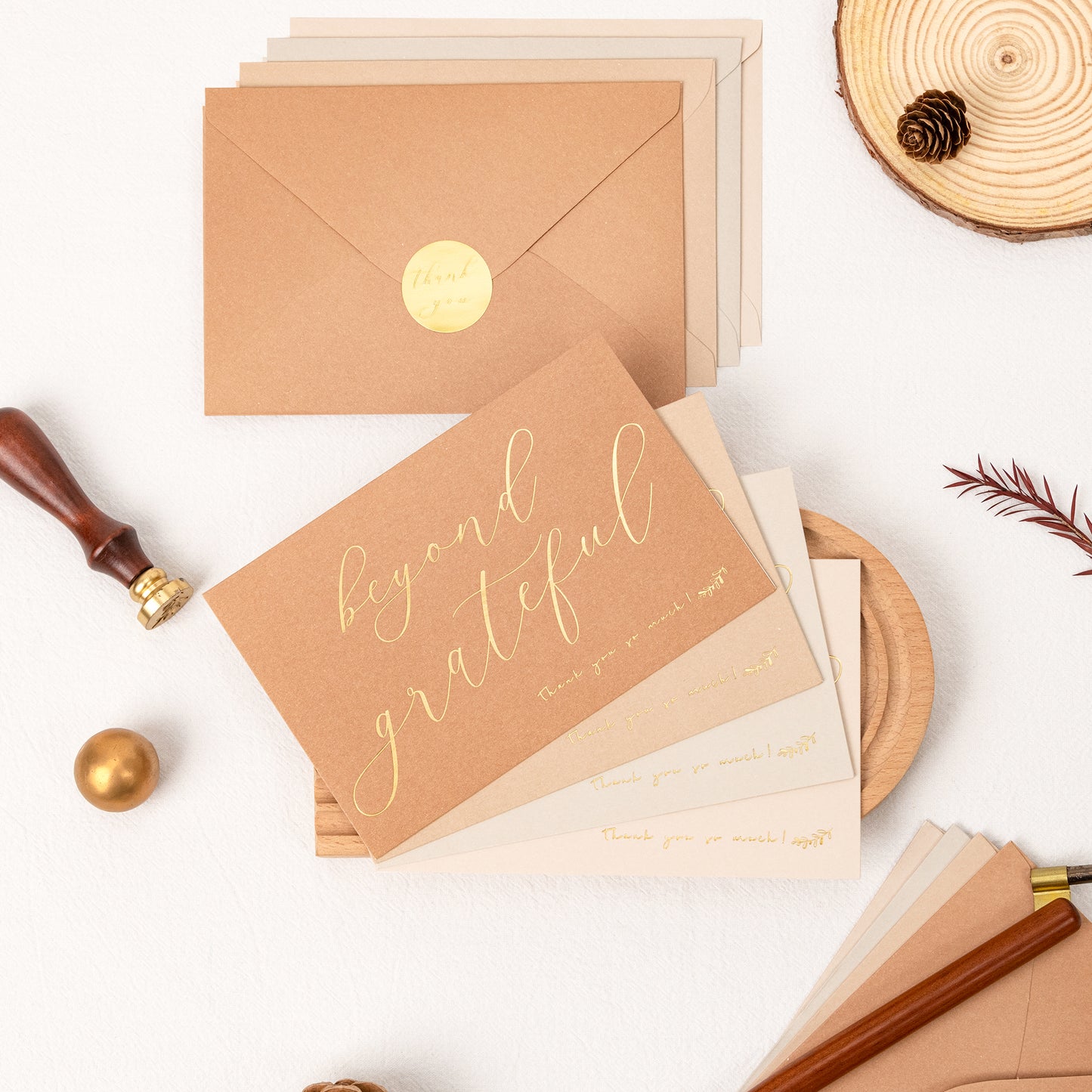 Crisky 50 pcs Neutral Beyond Grateful Thank You Cards With 50 Envelopes & 50 Stickers Simple, Chic, Elegant Greeting Cards Perfect for: Wedding/Business/Birthday/Graduation. 4 x 6 inches 50 Pack
