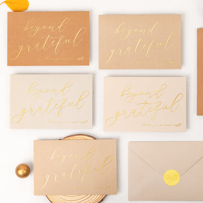 Crisky 50 pcs Neutral Beyond Grateful Thank You Cards With 50 Envelopes & 50 Stickers Simple, Chic, Elegant Greeting Cards Perfect for: Wedding/Business/Birthday/Graduation. 4 x 6 inches 50 Pack