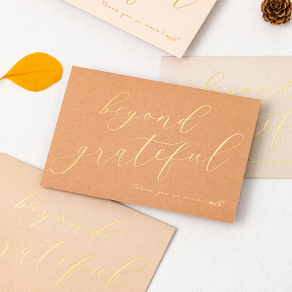 Crisky 50 pcs Neutral Beyond Grateful Thank You Cards With 50 Envelopes & 50 Stickers Simple, Chic, Elegant Greeting Cards Perfect for: Wedding/Business/Birthday/Graduation. 4 x 6 inches 50 Pack