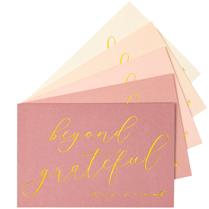 Crisky 50 pcs Dusty Rose Beyond Grateful Thank You Cards With 50 Envelopes & 50 Stickers Simple, Chic, Elegant Greeting Cards Perfect for: Wedding/Business/Birthday/Graduation. 4 x 6 inches 50 Pack