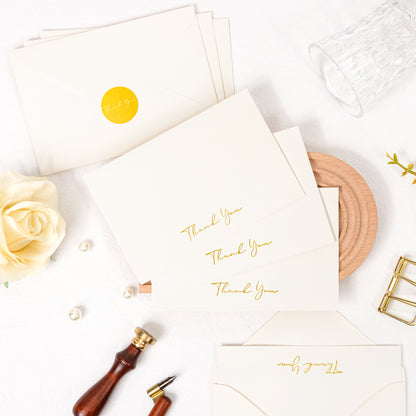 Crisky 50 Pack Thank You Greeting Cards With Envelope Ivory Thank You Cards for Wedding/Bridal Shower/Baby Shower/Business/Graduation