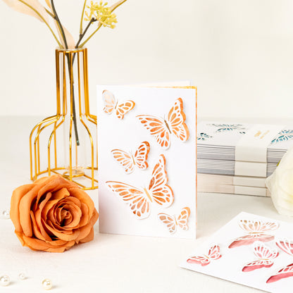 Crisky 25PCS 5 Ast Laser Die-cut Watercolor Butterflies Thank You Cards with Envelopes & Stickers Greeting Cards Bulk for Birthday, Baby Shower,Bridal Shower, Wedding, Graduation
