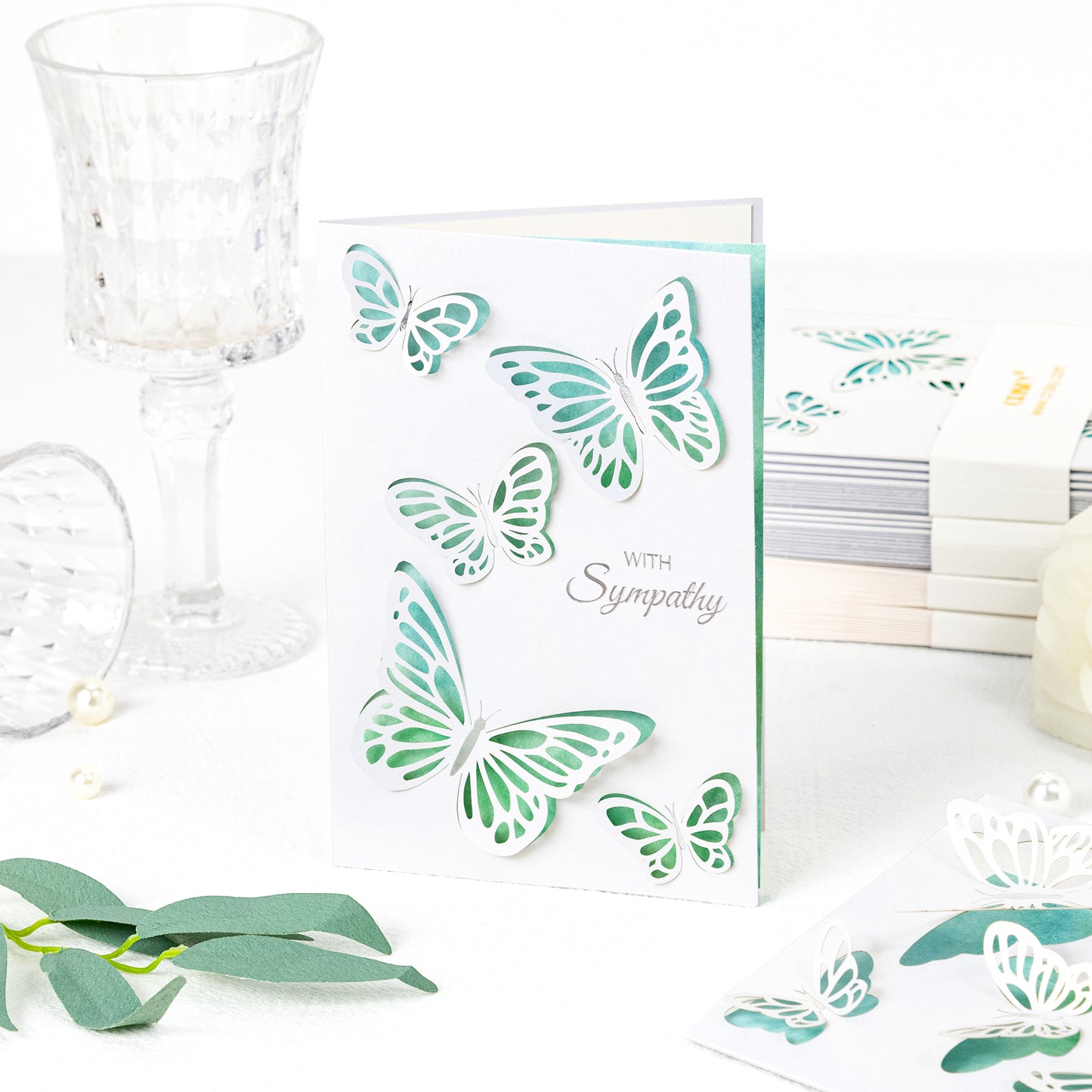 Crisky 25PCS Signature Butterflies Sympathy Cards Laser Die-cut Watercolor Condolence Cards Perfect Mix of Expression and Sympathy in a Box of Sympathy Cards with Envelopes…