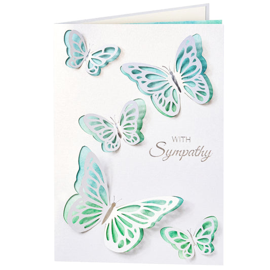 Crisky 25PCS Signature Butterflies Sympathy Cards Laser Die-cut Watercolor Condolence Cards Perfect Mix of Expression and Sympathy in a Box of Sympathy Cards with Envelopes…