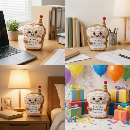 Crisky Crochet Funny Birthday Gifts for Women, Cute Birthday Card for Women Bday Party Decorations, Her, Him, Men, Teen Girls, Teacher, Sister, Mom, Coworker, Male, Female, Unique Desk Decor