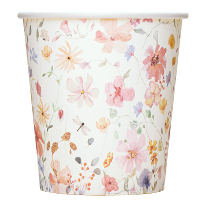 Crisky 5oz Paper Cups Dixie Cup[300 Pack], Disposable Bathroom Cups, Elegant Design Floral Small Mouthwash Cup, Hot/Cold Beverage Coffee, Dessert for Birthday Parties, Home-use, Picnics, Ceremonies