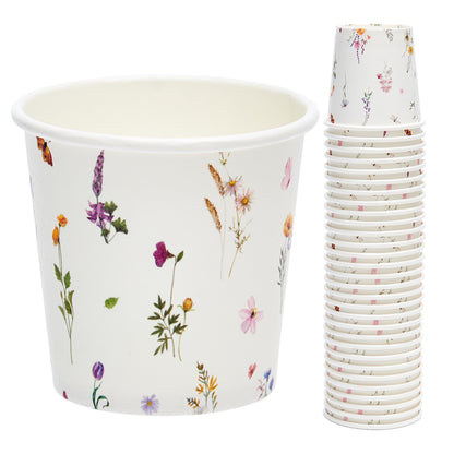 Crisky 300 Pack Paper Bathroom Cups 3oz Disposable, Elegant Design Floral Small Mouthwash, Hot/Cold Beverage Coffee, Dessert Available for Birthday Parties, Home-use, Picnics, Ceremonies Any Events