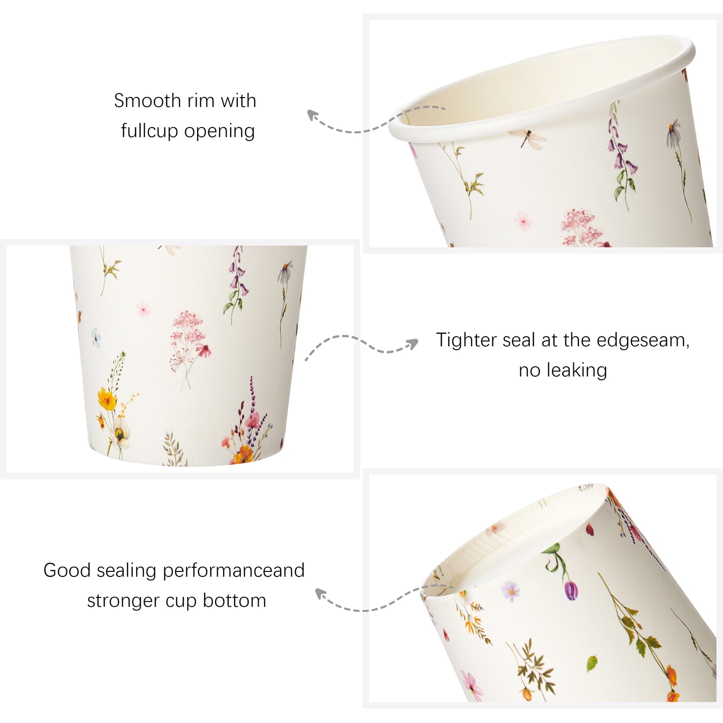 Crisky 300 Pack Paper Bathroom Cups 3oz Disposable, Eleglant Design Floral Small Mouthwash Cups, Hot/Cold Beverage Coffee, Dessert Cups for Birthday Parties, Home-use, Picnics, Ceremonies Any Events