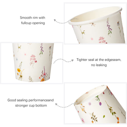 Crisky 300 Pack Paper Bathroom Cups 3oz Disposable, Eleglant Design Floral Small Mouthwash Cups, Hot/Cold Beverage Coffee, Dessert Cups for Birthday Parties, Home-use, Picnics, Ceremonies Any Events