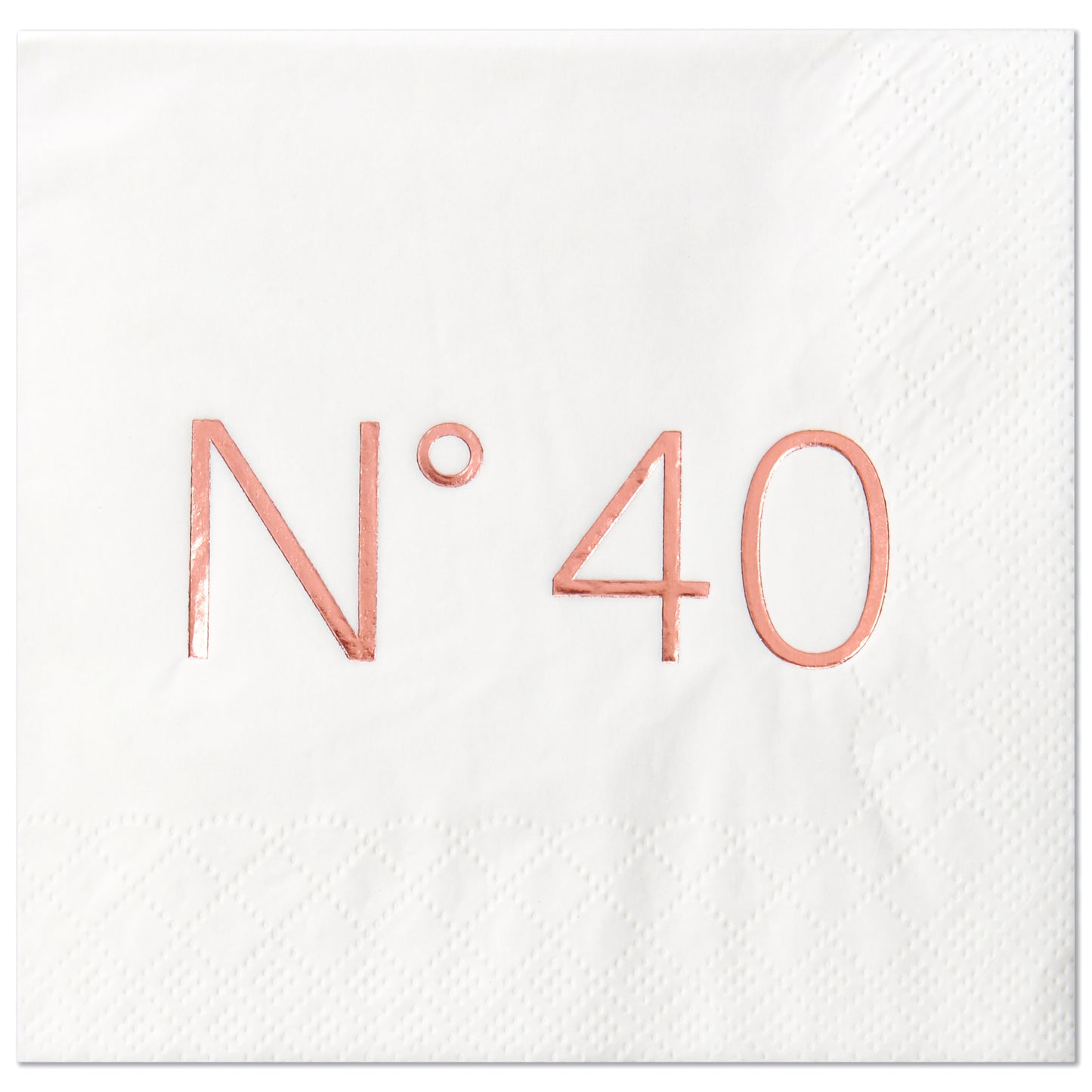 Crisky 50 Pcs N40 Rose Gold Foil Cocktail Happy 40th Birthday Disposable Paper Napkins for 40th Birthday Party Decoration, 3-Ply