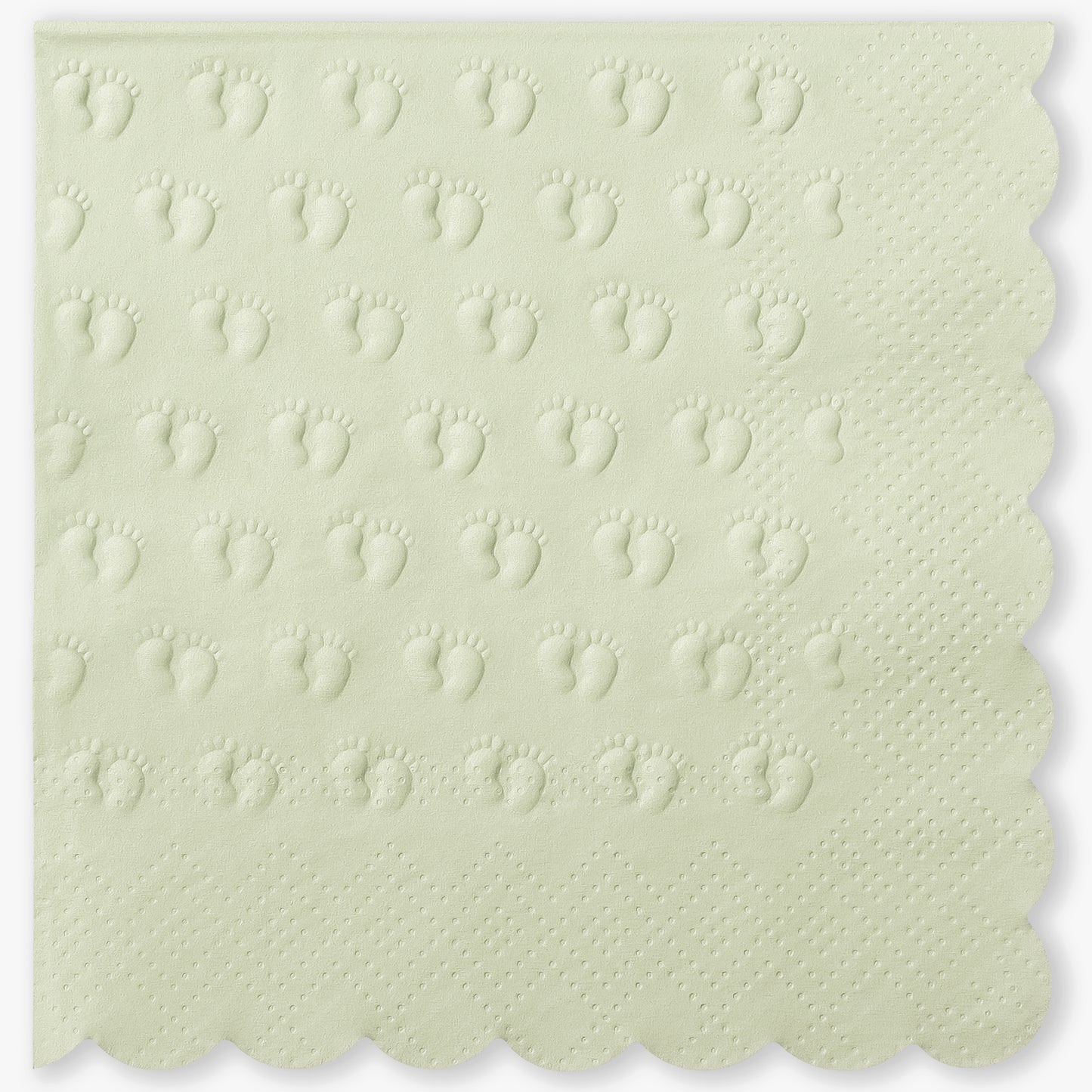 Crisky 3-Ply Baby Shower Napkins for Girl or Boy, 50 Pack Embossed Footprints Napkins for Sage Green Baby Shower Decorations, Gender Reveal Party, Disposable Paper Cocktail Napkin, Not Easily Torn