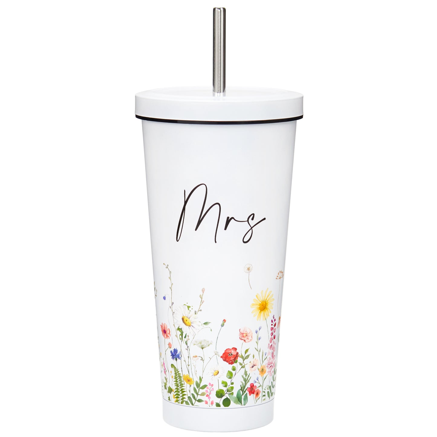 Crisky Wildflower Mrs Gifs Bride Cup for Wedding Engagement Bridal Shower Stainless Insulated Tumbler with Lid & Box 26 OZ