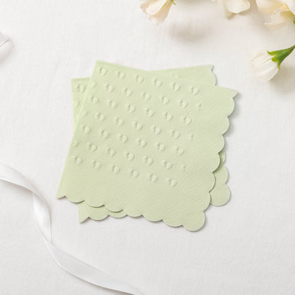Crisky 3-Ply Baby Shower Napkins for Girl or Boy, 50 Pack Embossed Footprints Napkins for Sage Green Baby Shower Decorations, Gender Reveal Party, Disposable Paper Cocktail Napkin, Not Easily Torn