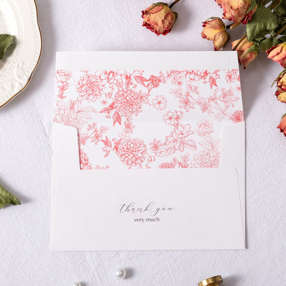 Crisky Pink Floral Thank you cards Gold Foil Greeting Notes Bulk with Envelopes(50 Pack) for Birthday, Baby Shower, Bridal Shower, Wedding, Graduation