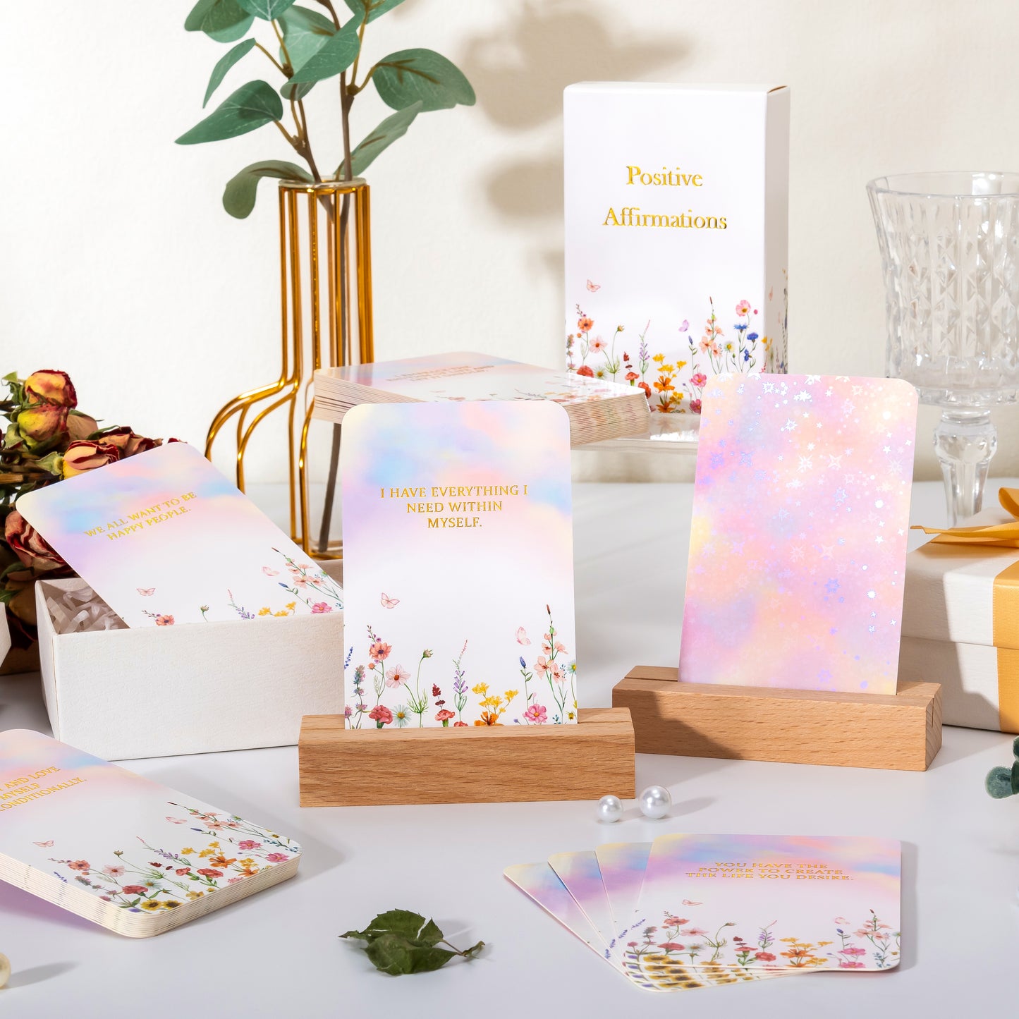 Crisky Positive Affirmation Cards for Women, 50 Pack Daily Affirmations, Encouragement Motivation Cards with Edgy Positive Quotes, Inspirational Gifts for Women, best friends, Girls