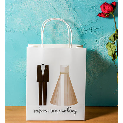 Crisky Welcome to Our Wedding Bags 25 pcs Welcome Wedding Bags for Hotel Guests, 10"X8"X4", Favor Bags