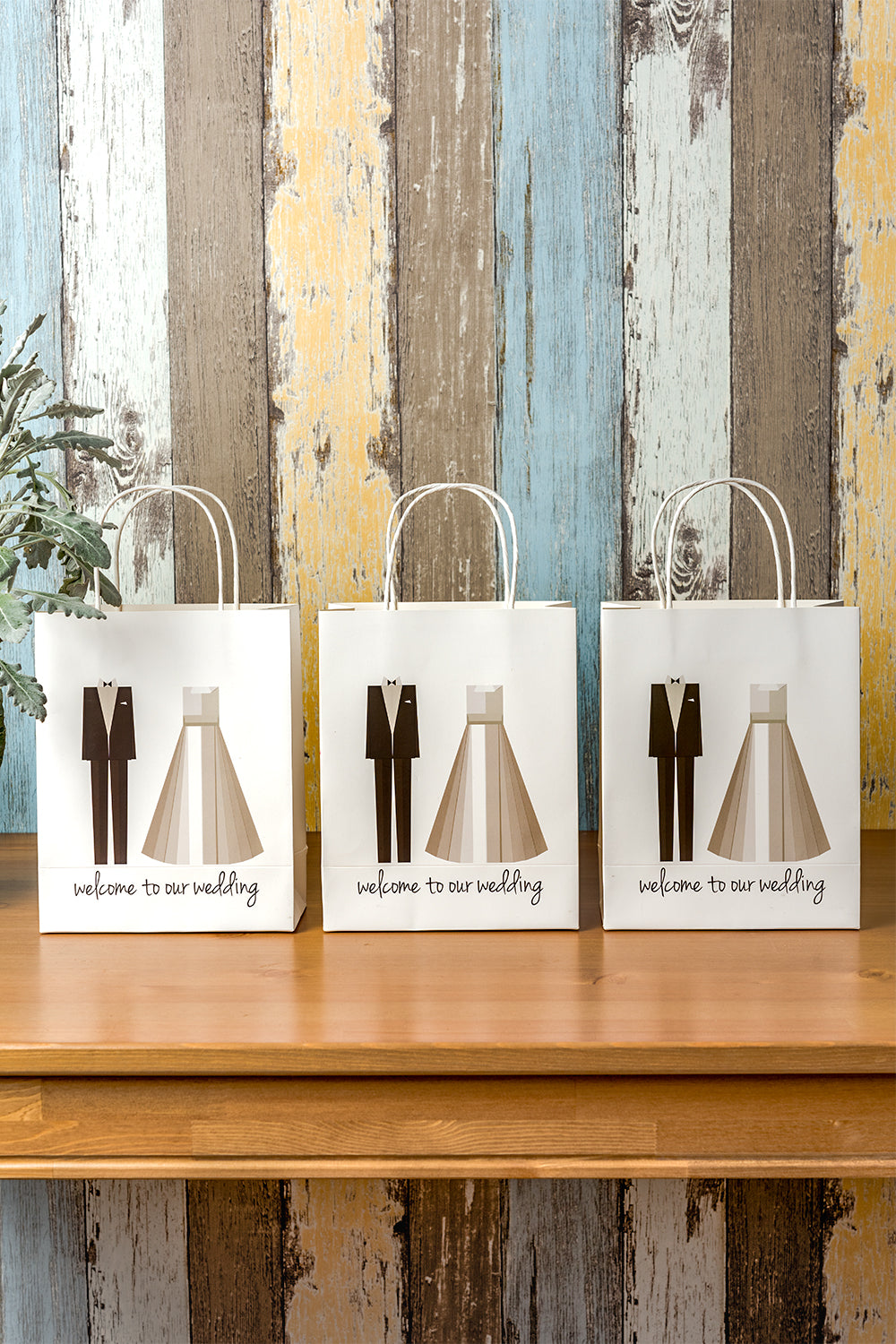 Crisky Welcome to Our Wedding Bags 25 pcs Welcome Wedding Bags for Hotel Guests, 10"X8"X4", Favor Bags