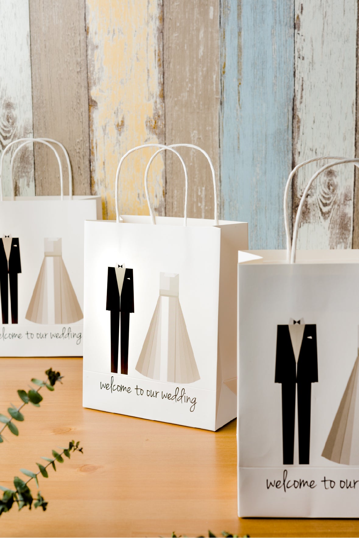 Crisky Welcome to Our Wedding Bags 25 pcs Welcome Wedding Bags for Hotel Guests, 10"X8"X4", Favor Bags
