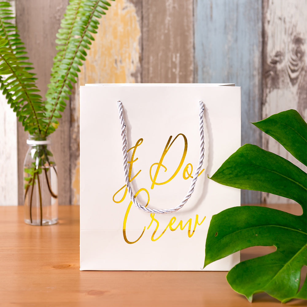 Crisky Bridesmaid Gift Bags, Loot Bag, Bachelorette Party Bag, Hen Party Bag, Bridal Shower, Team Bride, Set of 12, 4" x 8" x 9"