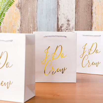 Crisky Bridesmaid Gift Bags, Loot Bag, Bachelorette Party Bag, Hen Party Bag, Bridal Shower, Team Bride, Set of 12, 4" x 8" x 9"
