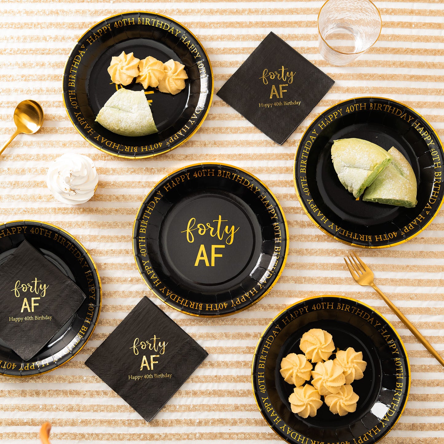 Crisky 30th Birthday Plates Gold Women 30th Birthday Decorations Dessert, Buffet, Cake, Lunch, Dinner Plates for 30th Birthday Party Supplies, Thirty XX, Happy 30th Birthday! 50 Count, 9" Plate