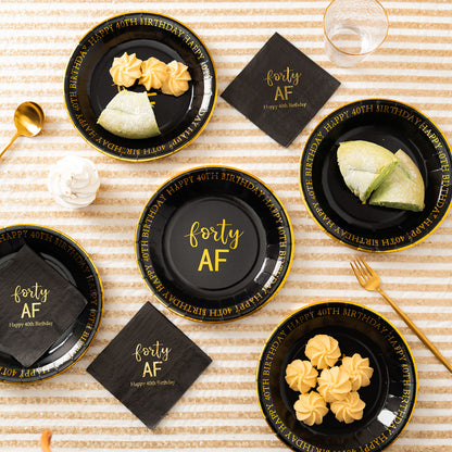 Crisky 30th Birthday Plates Gold Women 30th Birthday Decorations Dessert, Buffet, Cake, Lunch, Dinner Plates for 30th Birthday Party Supplies, Thirty XX, Happy 30th Birthday! 50 Count, 9" Plate