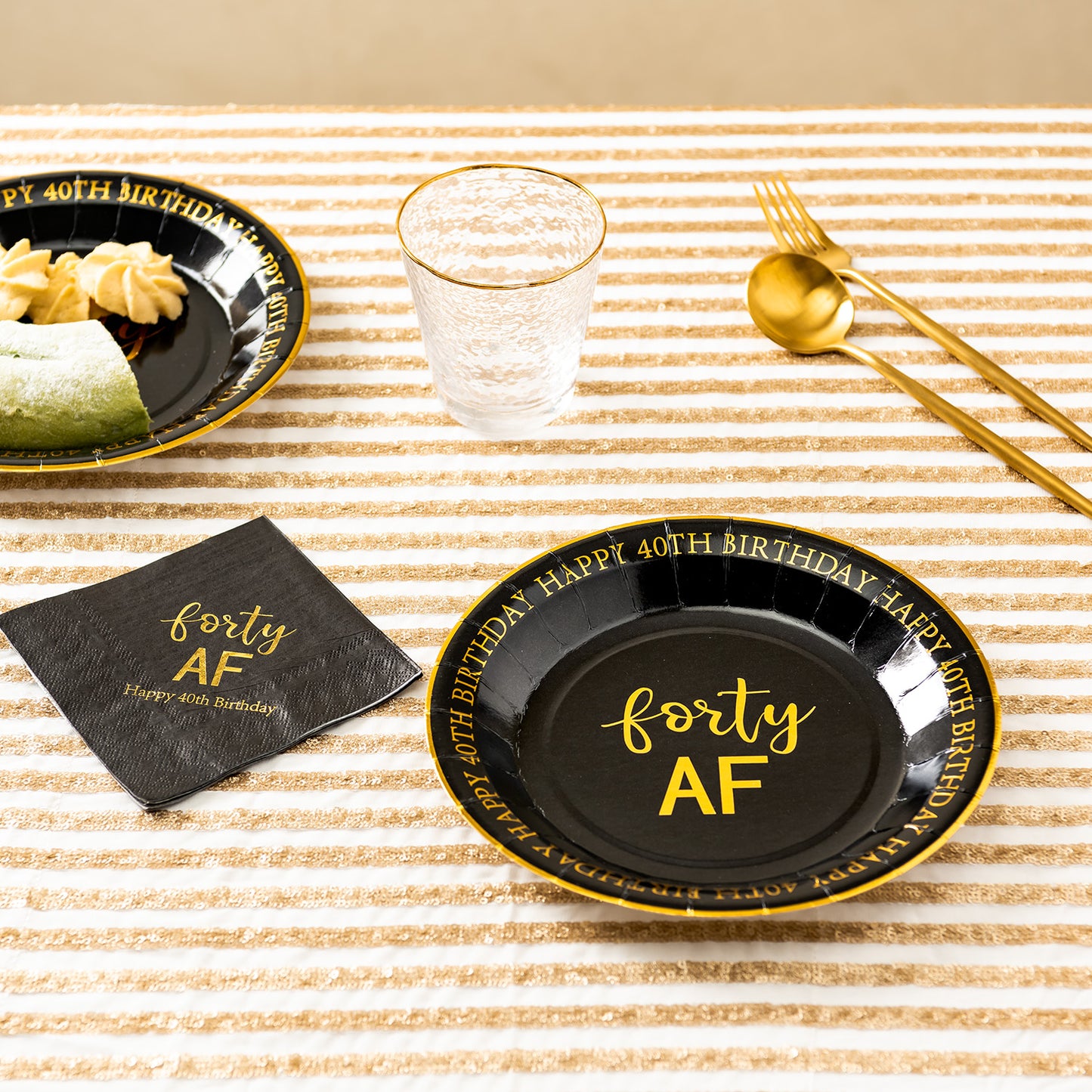 Crisky 30th Birthday Plates Gold Women 30th Birthday Decorations Dessert, Buffet, Cake, Lunch, Dinner Plates for 30th Birthday Party Supplies, Thirty XX, Happy 30th Birthday! 50 Count, 9" Plate