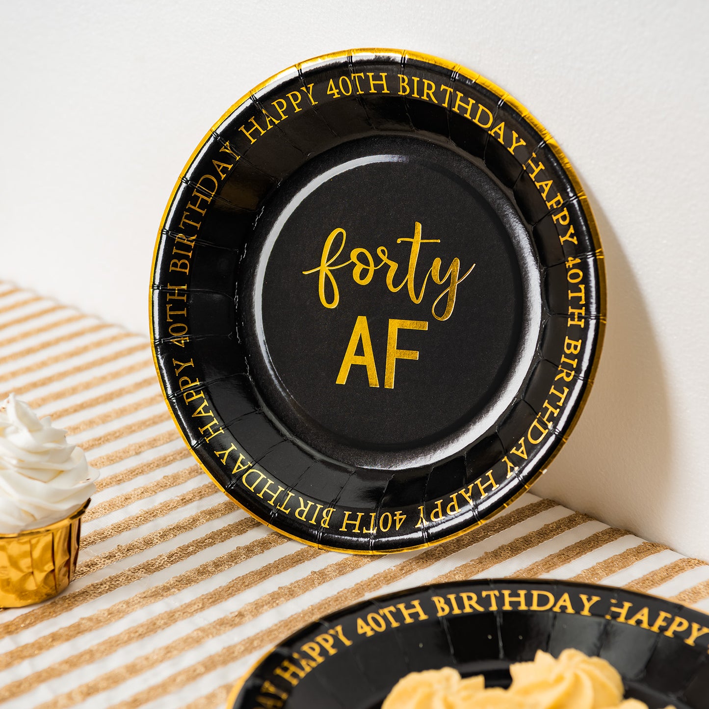 Crisky 30th Birthday Plates Gold Women 30th Birthday Decorations Dessert, Buffet, Cake, Lunch, Dinner Plates for 30th Birthday Party Supplies, Thirty XX, Happy 30th Birthday! 50 Count, 9" Plate