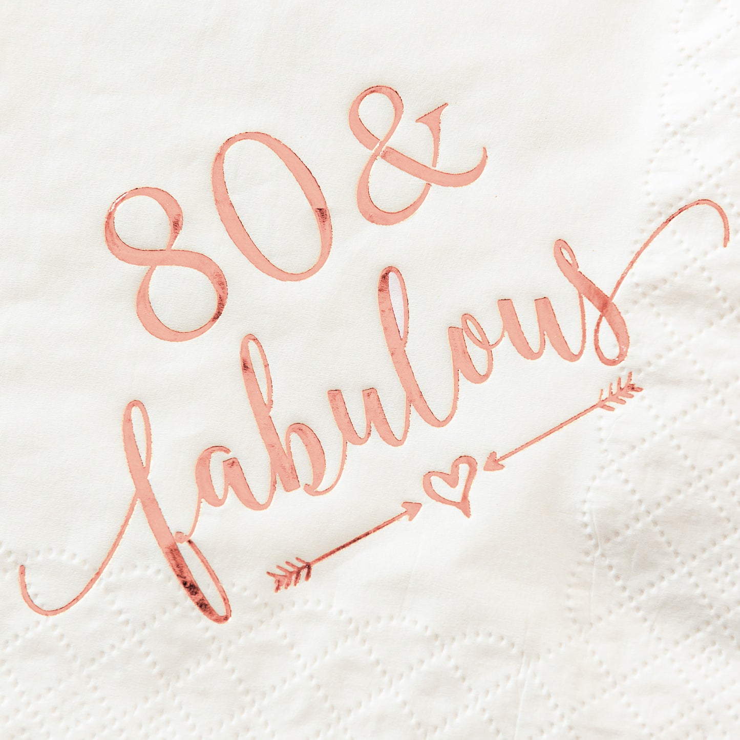 Crisky 80 and Fabulous Cocktail Napkins Rose Gold for Women 80th Birthday Decorations, 80th Birthday Bevergae Dessert Cake Table Supplies, 50Pcs, 3-Ply