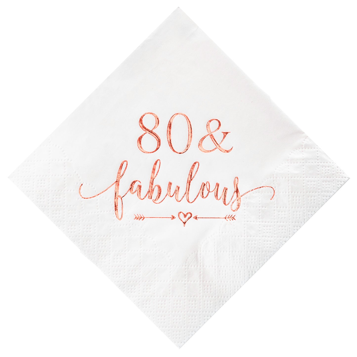 Crisky 80 and Fabulous Cocktail Napkins Rose Gold for Women 80th Birthday Decorations, 80th Birthday Bevergae Dessert Cake Table Supplies, 50Pcs, 3-Ply