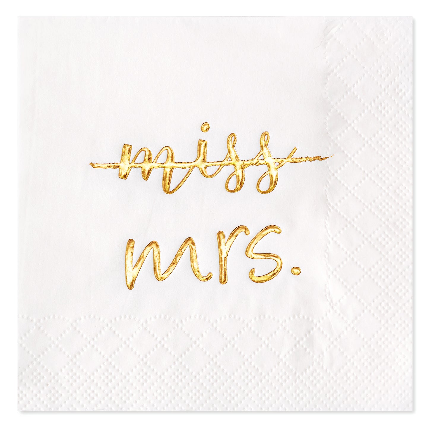 Crisky Gold Foil Miss to Mrs Cocktail Napkins for Bridal Shower Engagement Bachelorette Party Dessert Beverage Table Party Supplies, Disposable Napkins, 3 Ply, 50 count